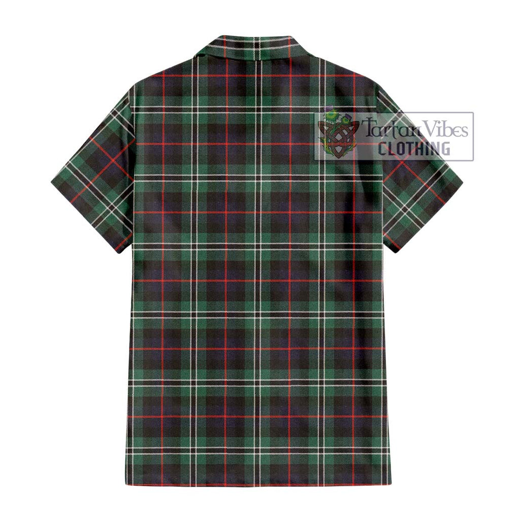 Rollo Hunting Tartan Short Sleeve Button Shirt with Family Crest DNA In Me Style - Tartanvibesclothing Shop