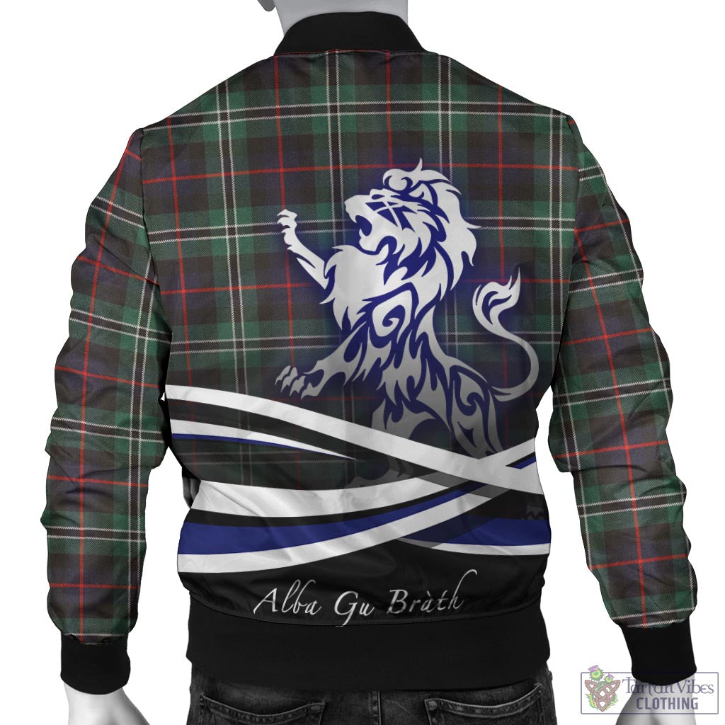 Tartan Vibes Clothing Rollo Hunting Tartan Bomber Jacket with Alba Gu Brath Regal Lion Emblem