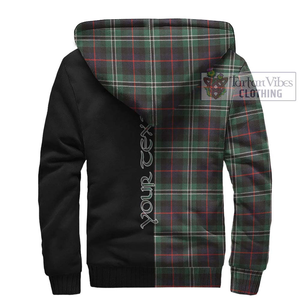 Rollo Hunting Tartan Sherpa Hoodie with Family Crest and Half Of Me Style - Tartanvibesclothing Shop