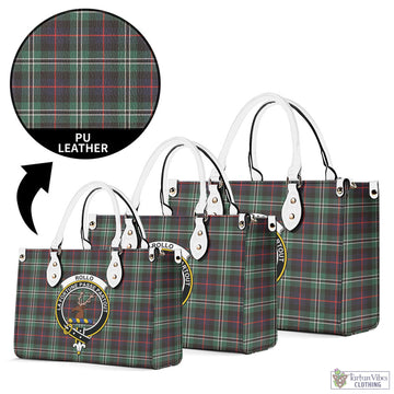 Rollo Hunting Tartan Luxury Leather Handbags with Family Crest