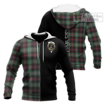 Rollo Hunting Tartan Knitted Hoodie with Family Crest and Half Of Me Style