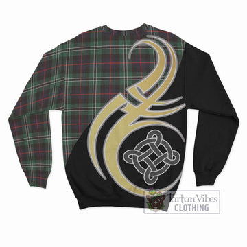 Rollo Hunting Tartan Sweatshirt with Family Crest and Celtic Symbol Style