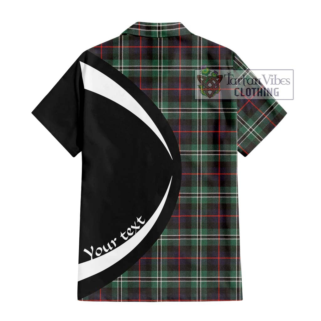 Rollo Hunting Tartan Short Sleeve Button Up with Family Crest Circle Style - Tartan Vibes Clothing