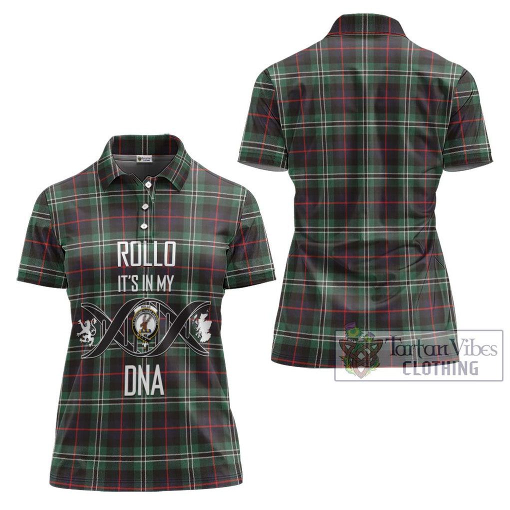 Rollo Hunting Tartan Women's Polo Shirt with Family Crest DNA In Me Style - Tartanvibesclothing Shop