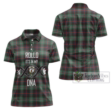 Rollo Hunting Tartan Women's Polo Shirt with Family Crest DNA In Me Style