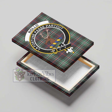 Rollo Hunting Tartan Canvas Print Wall Art with Family Crest