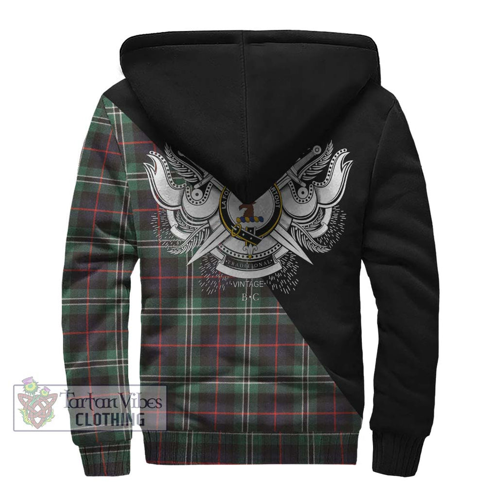 Rollo Hunting Tartan Sherpa Hoodie with Family Crest and Military Logo Style - Tartanvibesclothing Shop