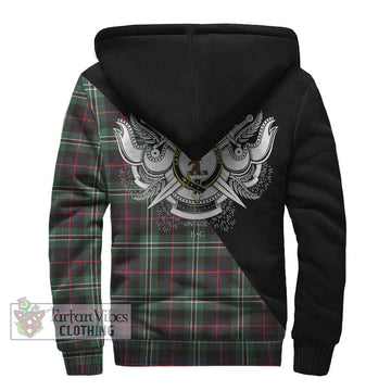 Rollo Hunting Tartan Sherpa Hoodie with Family Crest and Military Logo Style