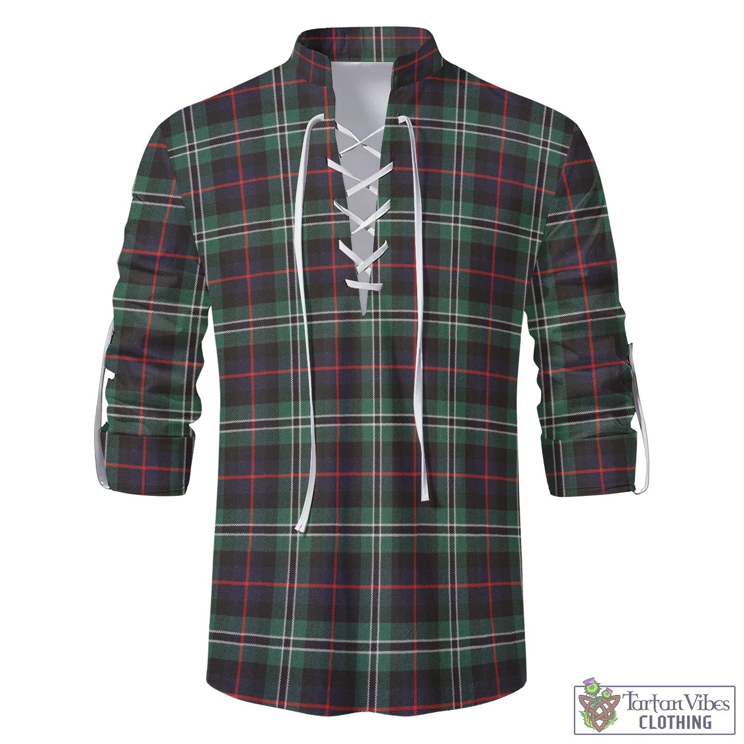 Tartan Vibes Clothing Rollo Hunting Tartan Men's Scottish Traditional Jacobite Ghillie Kilt Shirt