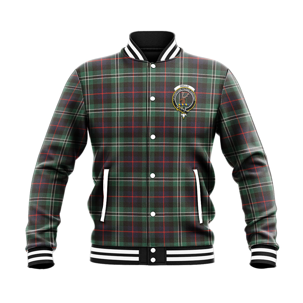 Rollo Hunting Tartan Baseball Jacket with Family Crest - Tartan Vibes Clothing