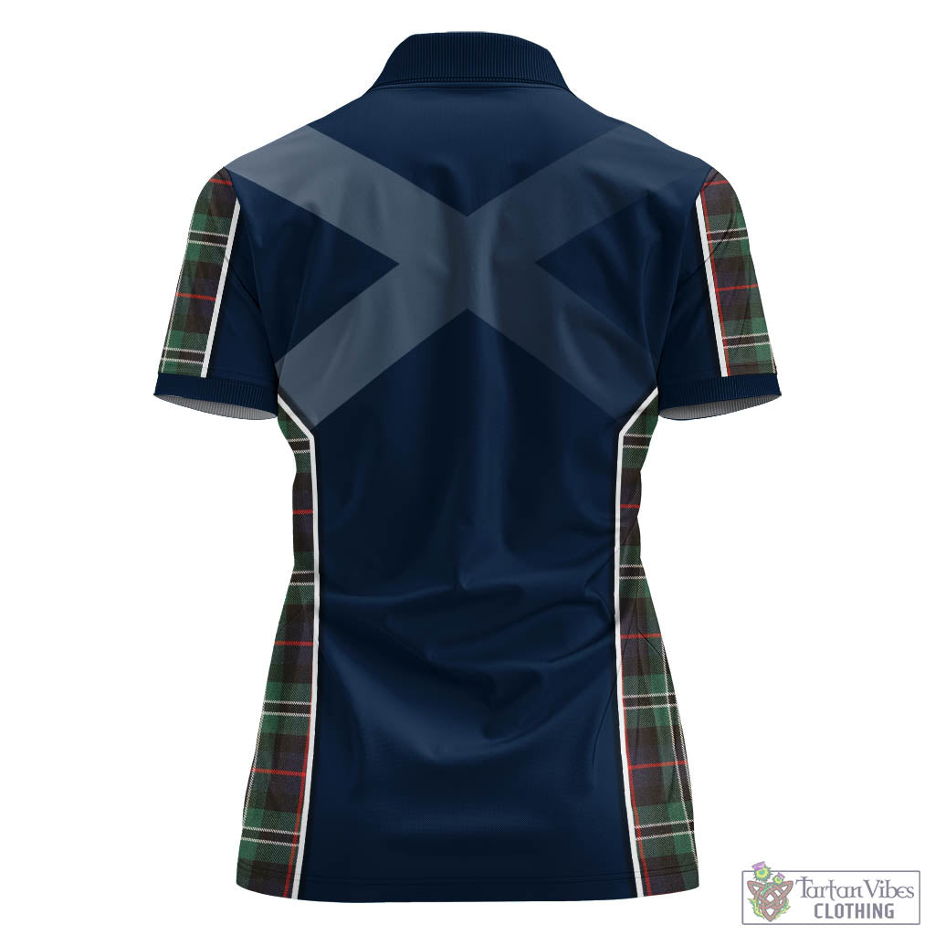 Rollo Hunting Tartan Women's Polo Shirt with Family Crest and Lion Rampant Vibes Sport Style - Tartan Vibes Clothing