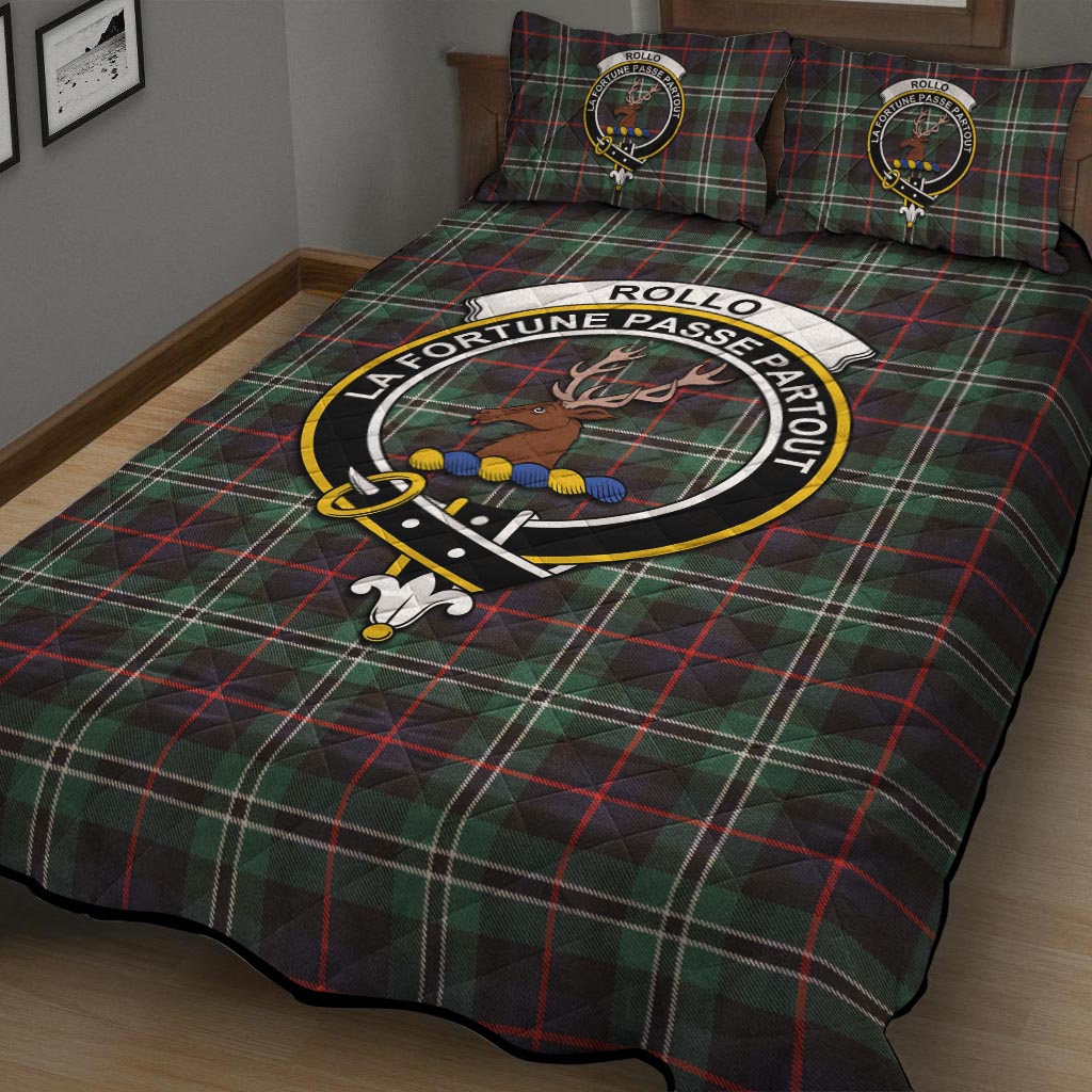 Rollo Hunting Tartan Quilt Bed Set with Family Crest - Tartan Vibes Clothing