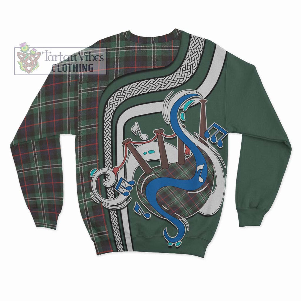 Tartan Vibes Clothing Rollo Hunting Tartan Sweatshirt with Epic Bagpipe Style