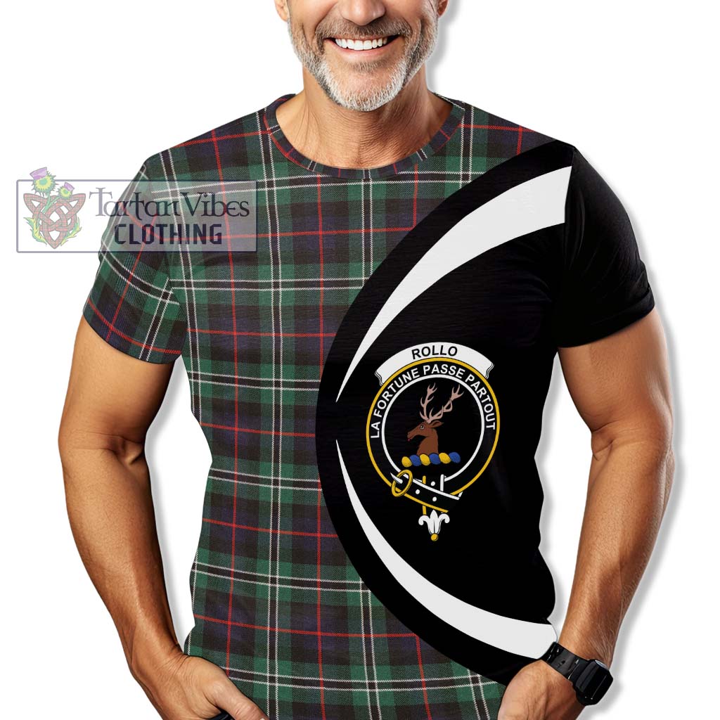 Tartan Vibes Clothing Rollo Hunting Tartan T-Shirt with Family Crest Circle Style