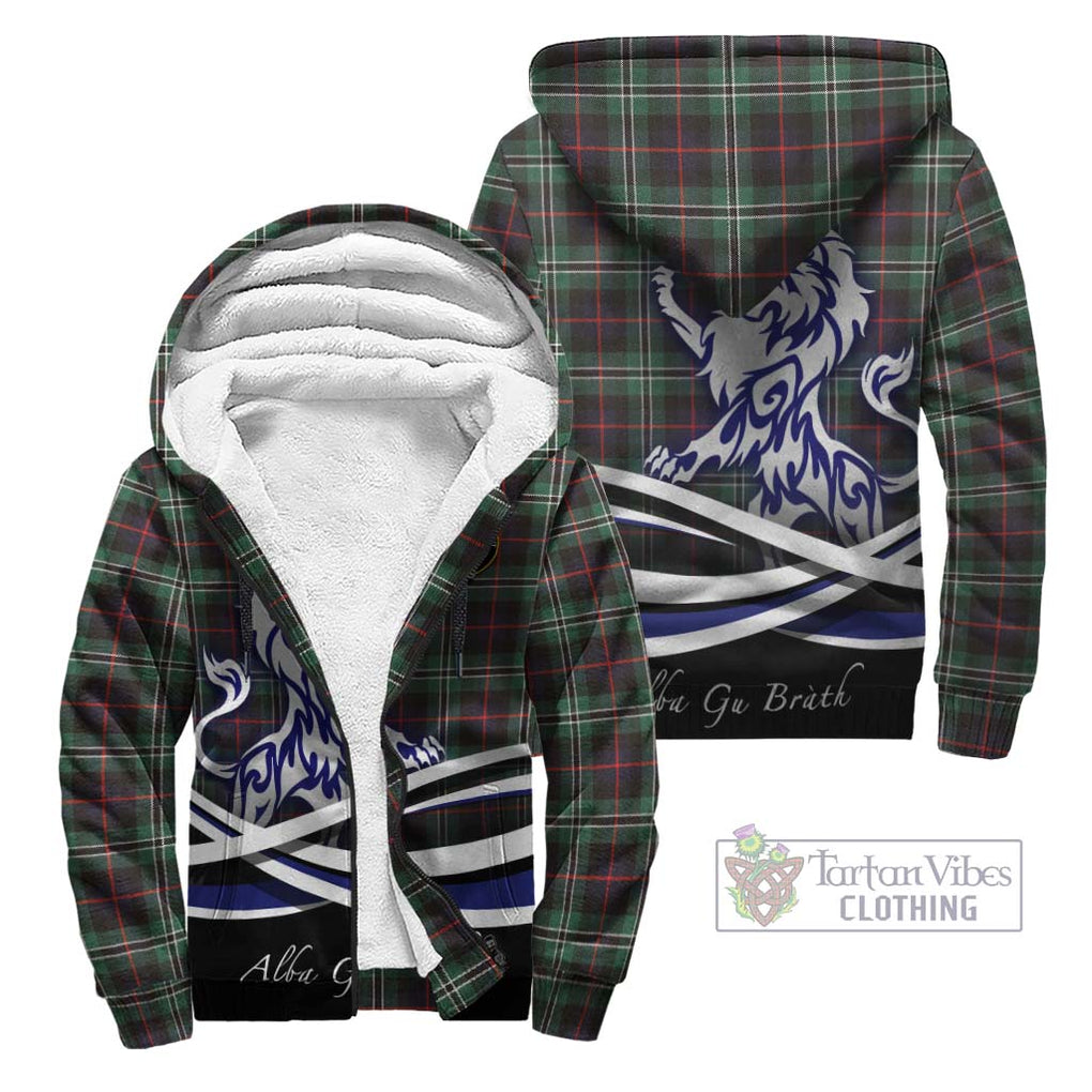 Rollo Hunting Tartan Sherpa Hoodie with Alba Gu Brath Regal Lion Emblem Unisex - Tartanvibesclothing Shop