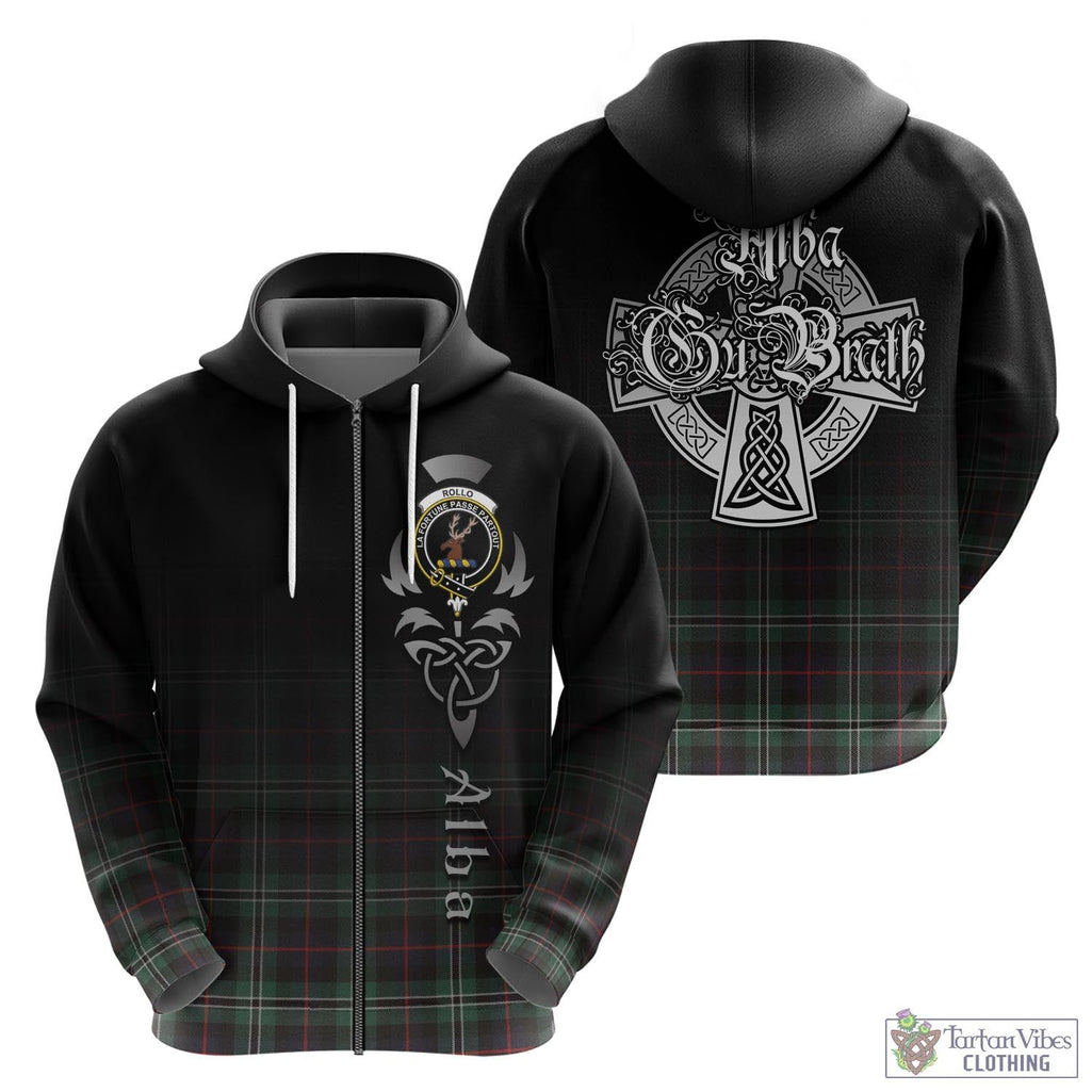 Tartan Vibes Clothing Rollo Hunting Tartan Hoodie Featuring Alba Gu Brath Family Crest Celtic Inspired