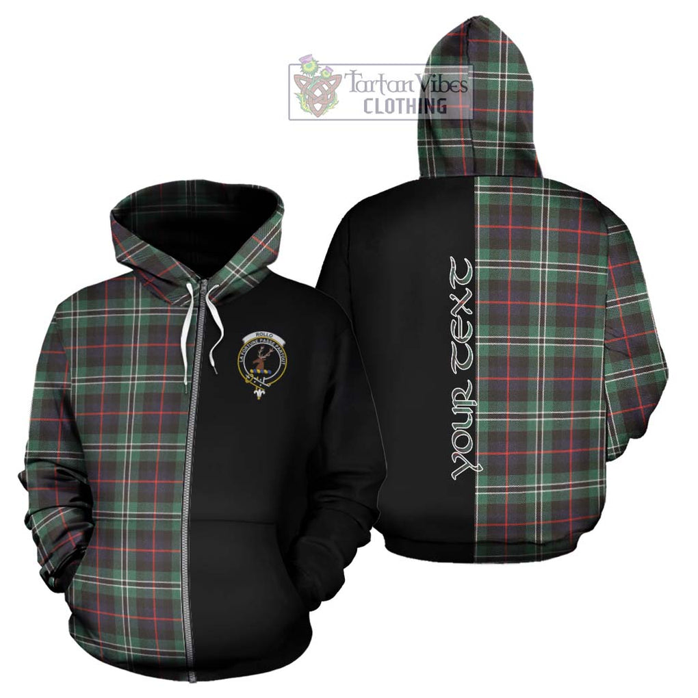 Rollo Hunting Tartan Hoodie with Family Crest and Half Of Me Style - Tartanvibesclothing Shop