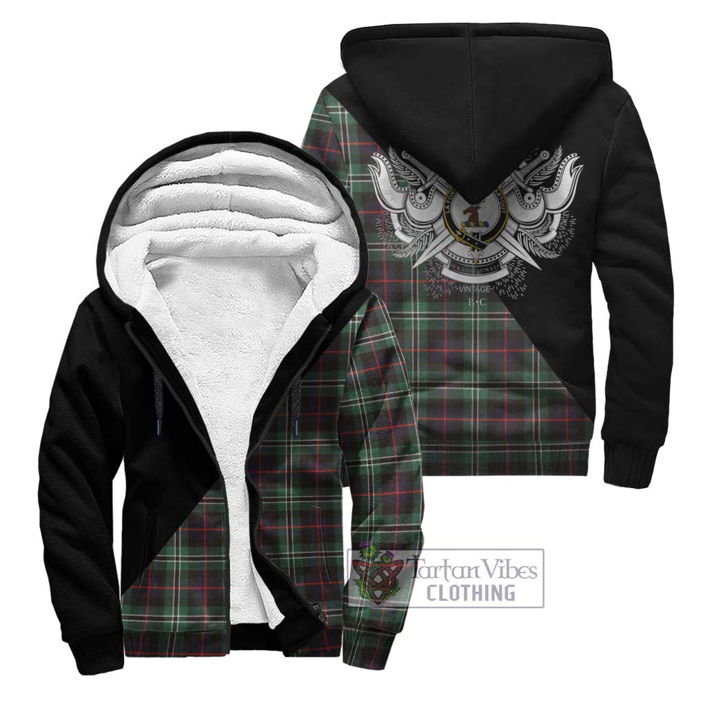 Rollo Hunting Tartan Sherpa Hoodie with Family Crest and Military Logo Style Unisex - Tartanvibesclothing Shop