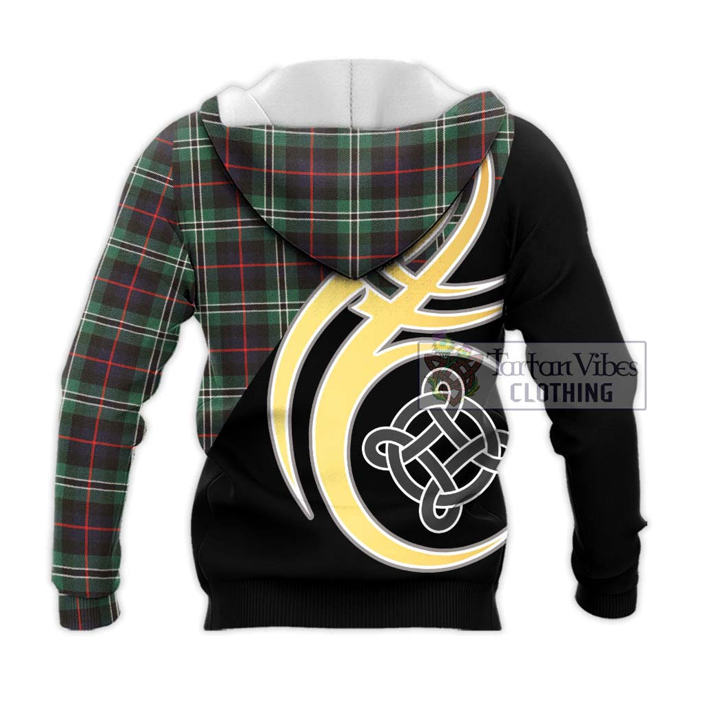 Rollo Hunting Tartan Knitted Hoodie with Family Crest and Celtic Symbol Style - Tartan Vibes Clothing