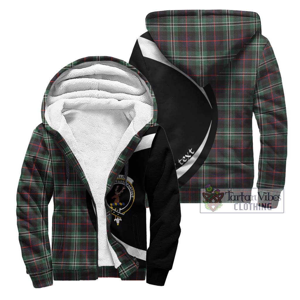 Rollo Hunting Tartan Sherpa Hoodie with Family Crest Circle Style Unisex - Tartan Vibes Clothing