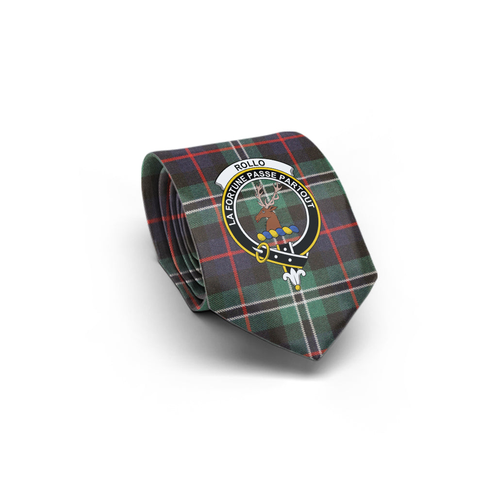 Rollo Hunting Tartan Classic Necktie with Family Crest - Tartan Vibes Clothing