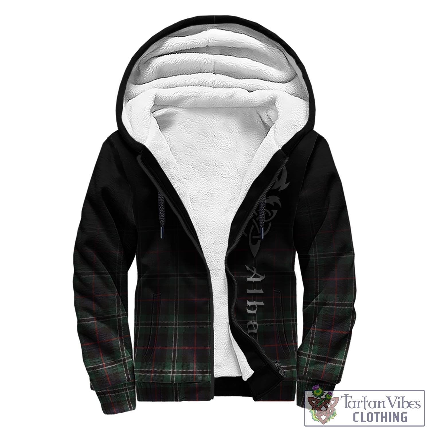 Tartan Vibes Clothing Rollo Hunting Tartan Sherpa Hoodie Featuring Alba Gu Brath Family Crest Celtic Inspired