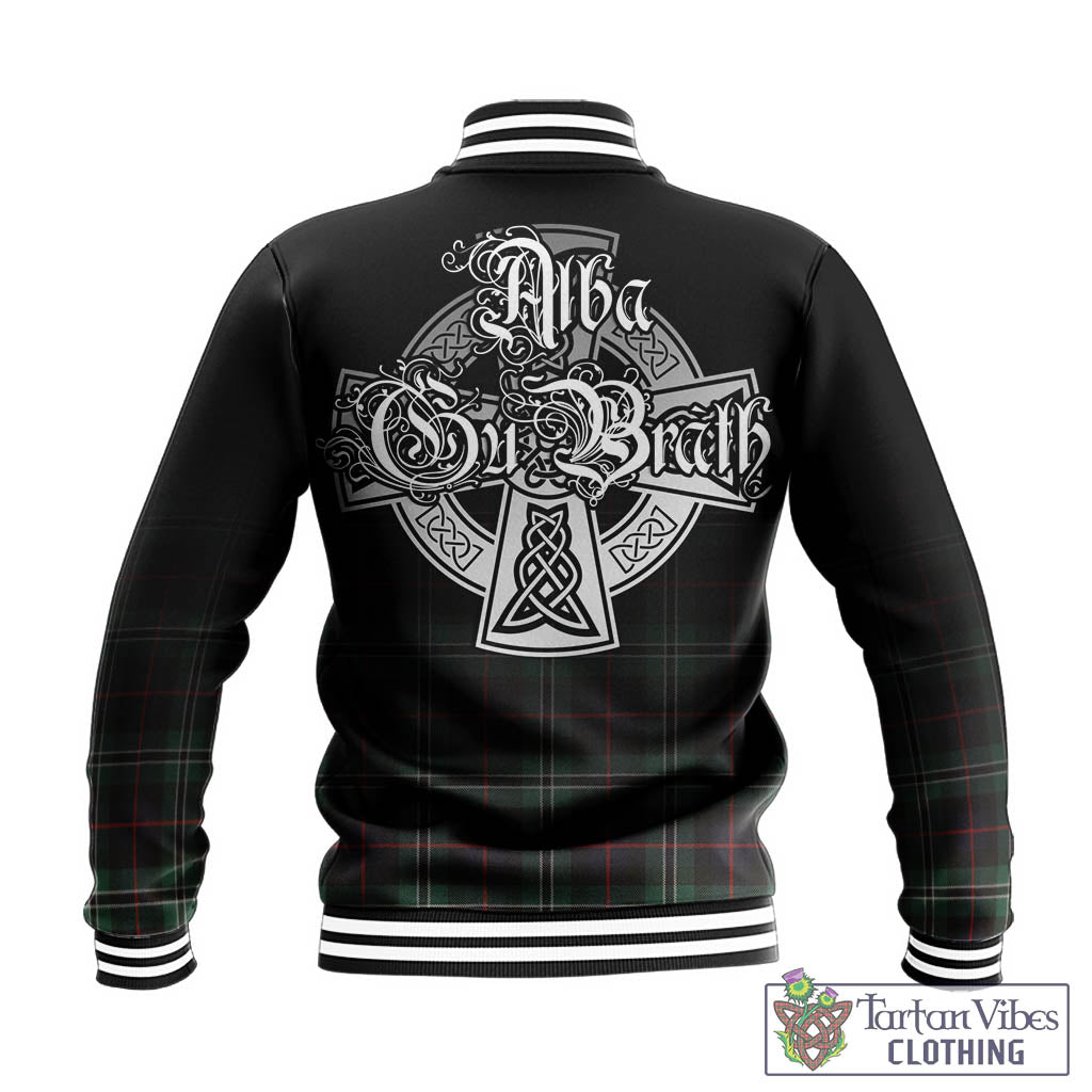 Tartan Vibes Clothing Rollo Hunting Tartan Baseball Jacket Featuring Alba Gu Brath Family Crest Celtic Inspired