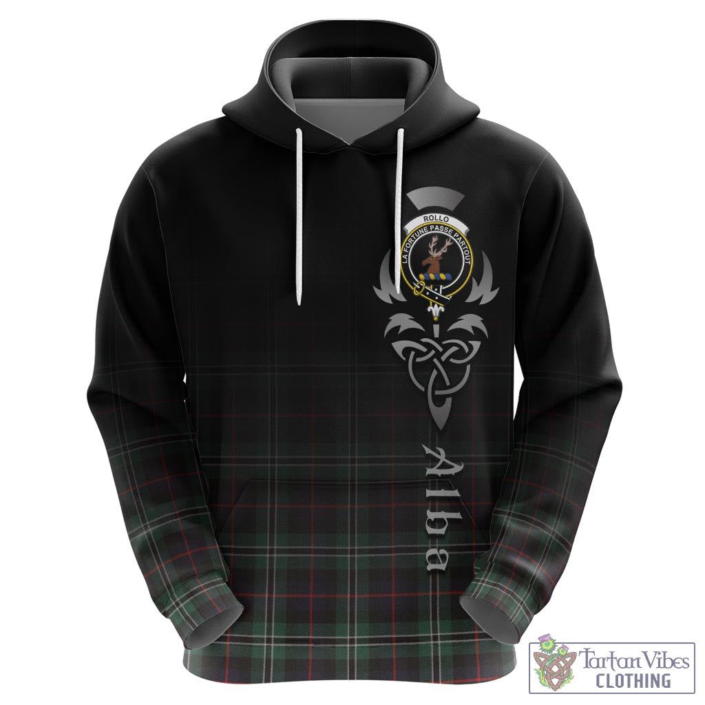 Tartan Vibes Clothing Rollo Hunting Tartan Hoodie Featuring Alba Gu Brath Family Crest Celtic Inspired