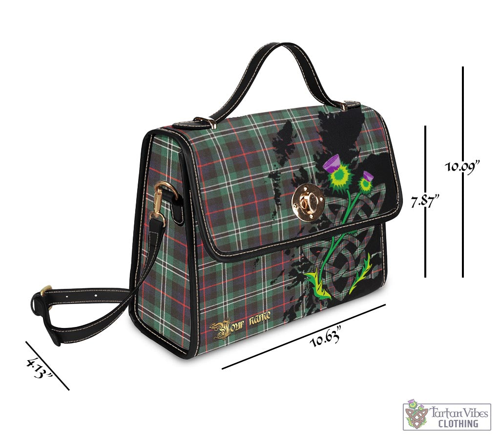 Tartan Vibes Clothing Rollo Hunting Tartan Waterproof Canvas Bag with Scotland Map and Thistle Celtic Accents