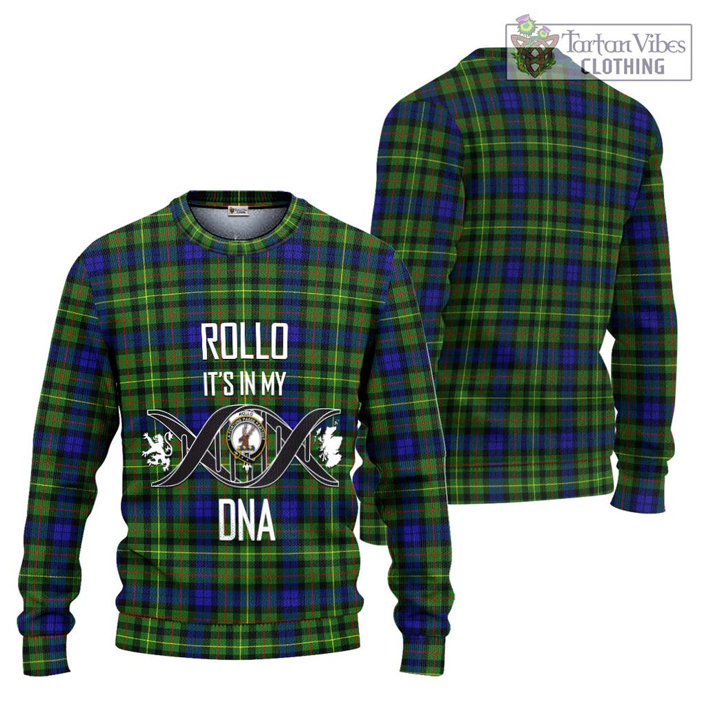 Rollo Modern Tartan Knitted Sweater with Family Crest DNA In Me Style Unisex - Tartanvibesclothing Shop