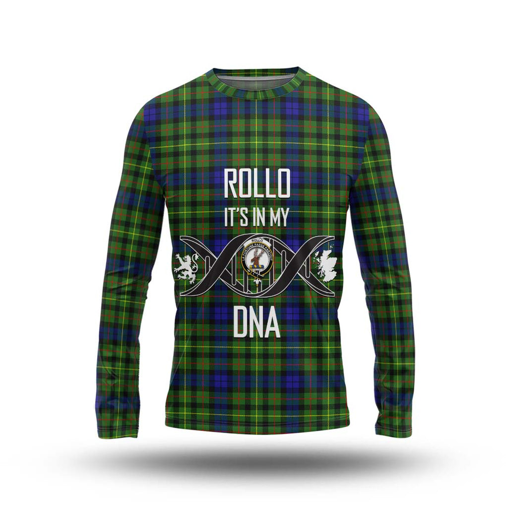 Rollo Modern Tartan Long Sleeve T-Shirt with Family Crest DNA In Me Style Unisex - Tartanvibesclothing Shop