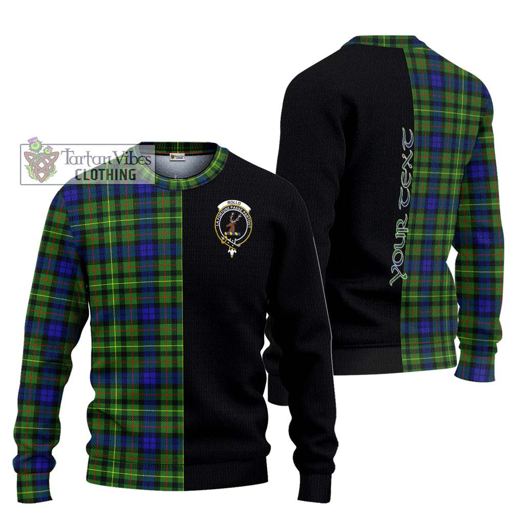 Rollo Modern Tartan Knitted Sweater with Family Crest and Half Of Me Style Unisex - Tartanvibesclothing Shop