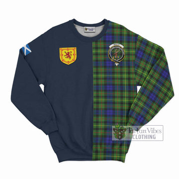 Rollo Modern Tartan Sweatshirt Alba with Scottish Lion Royal Arm Half Style