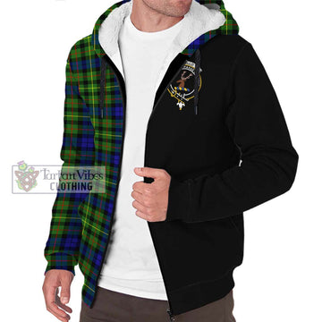 Rollo Modern Tartan Sherpa Hoodie with Family Crest and Half Of Me Style