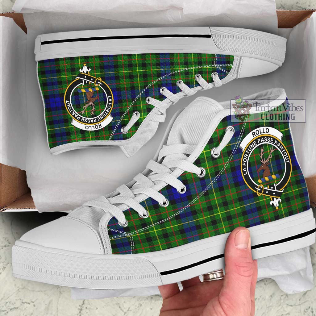 Tartan Vibes Clothing Rollo Modern Tartan High Top Shoes with Family Crest