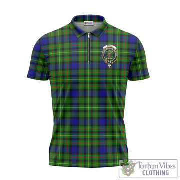 Rollo Modern Tartan Zipper Polo Shirt with Family Crest