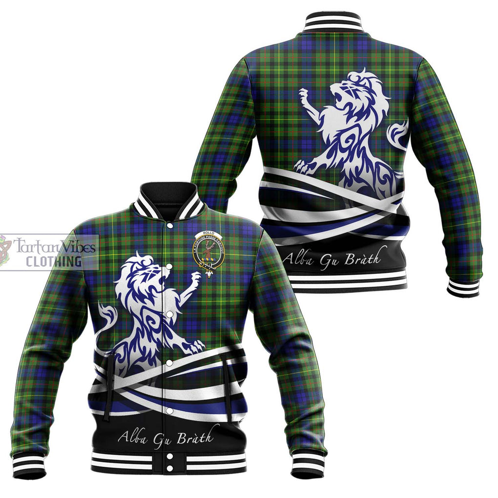 Rollo Modern Tartan Baseball Jacket with Alba Gu Brath Regal Lion Emblem Unisex - Tartanvibesclothing Shop