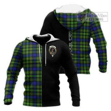 Rollo Modern Tartan Knitted Hoodie with Family Crest and Half Of Me Style