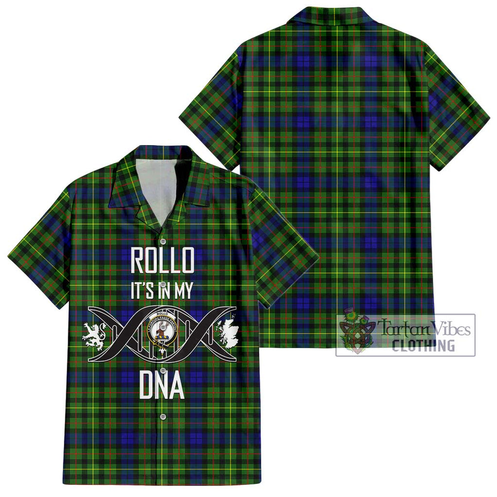 Rollo Modern Tartan Short Sleeve Button Shirt with Family Crest DNA In Me Style Kid - Tartanvibesclothing Shop