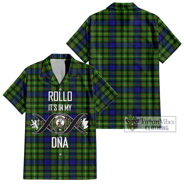 Rollo Modern Tartan Short Sleeve Button Shirt with Family Crest DNA In Me Style