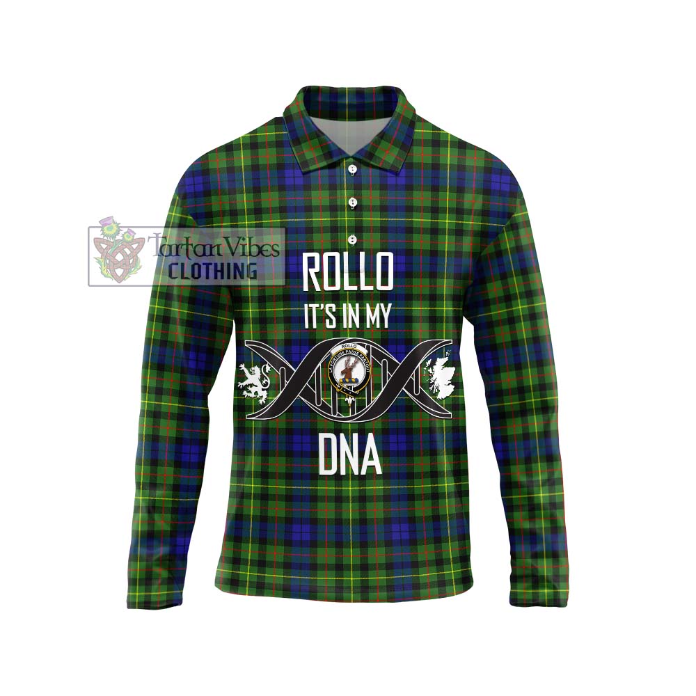 Rollo Modern Tartan Long Sleeve Polo Shirt with Family Crest DNA In Me Style Unisex - Tartanvibesclothing Shop