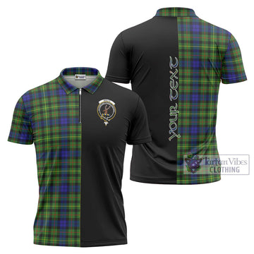 Rollo Modern Tartan Zipper Polo Shirt with Family Crest and Half Of Me Style