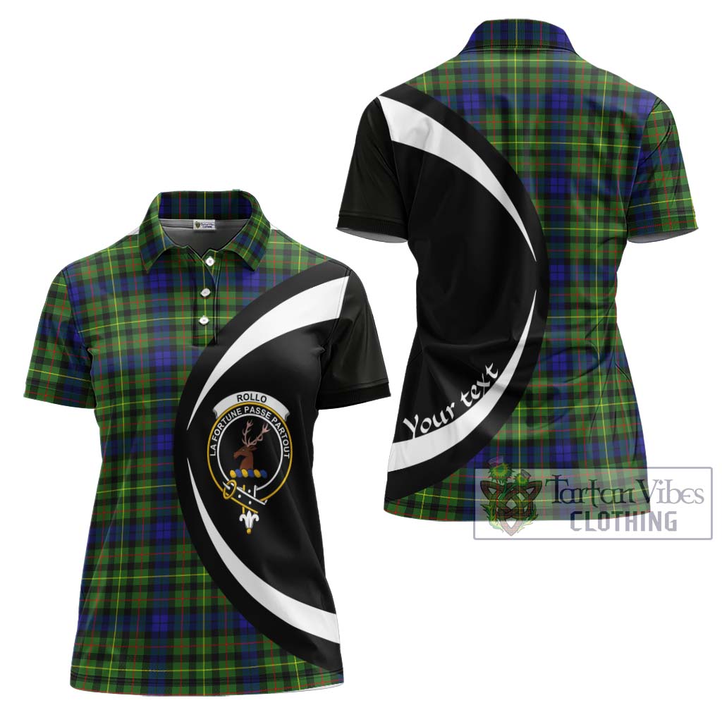 Rollo Modern Tartan Women's Polo Shirt with Family Crest Circle Style Women - Tartan Vibes Clothing