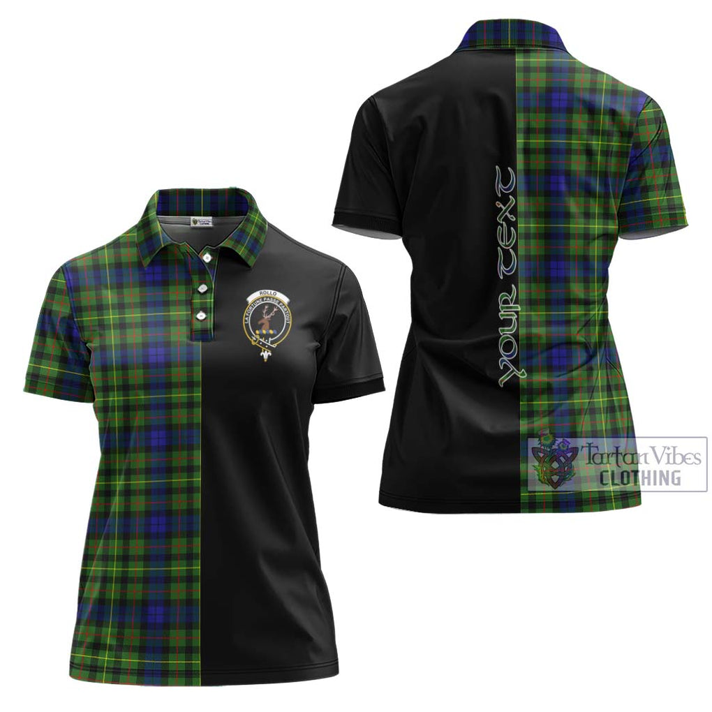 Rollo Modern Tartan Women's Polo Shirt with Family Crest and Half Of Me Style Women - Tartanvibesclothing Shop