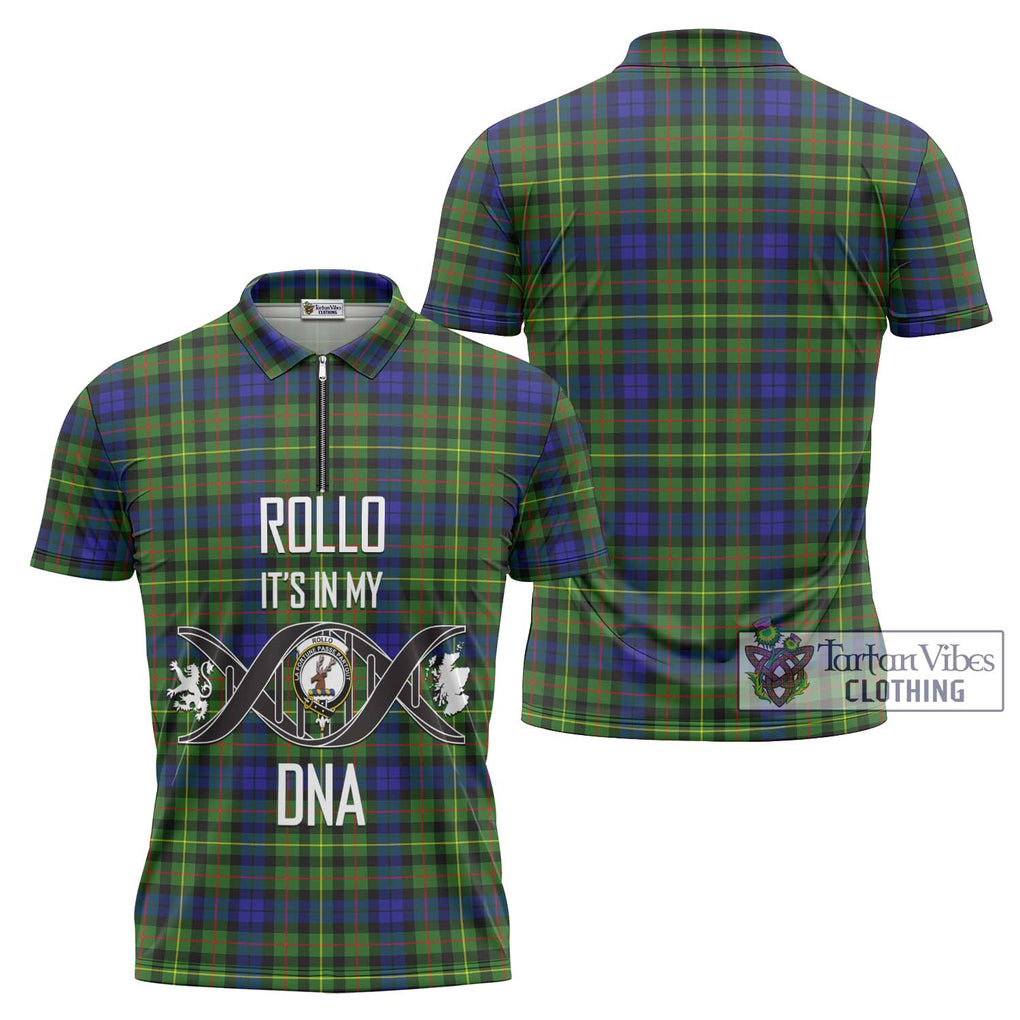 Rollo Modern Tartan Zipper Polo Shirt with Family Crest DNA In Me Style Unisex - Tartanvibesclothing Shop