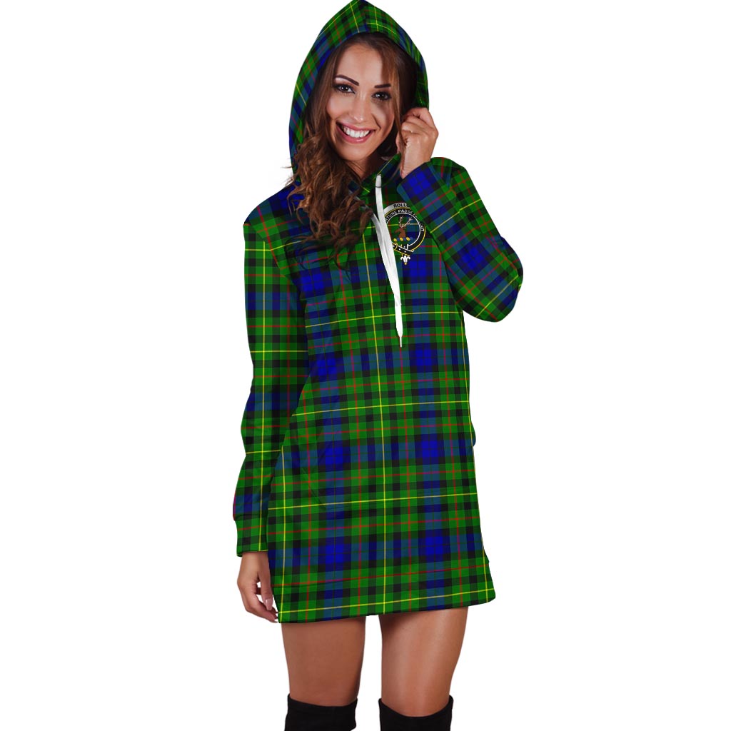 Rollo Modern Tartan Hoodie Dress with Family Crest - Tartan Vibes Clothing