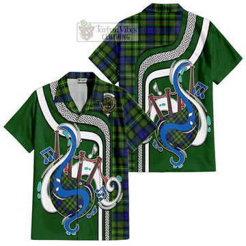 Rollo Modern Tartan Short Sleeve Button Shirt with Epic Bagpipe Style