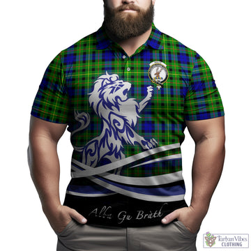 Rollo Modern Tartan Polo Shirt with Alba Gu Brath Regal Lion Emblem