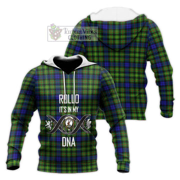 Rollo Modern Tartan Knitted Hoodie with Family Crest DNA In Me Style