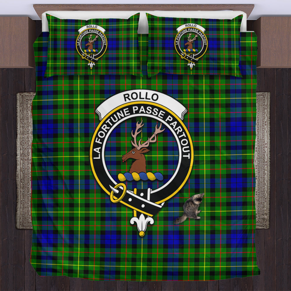 Rollo Modern Tartan Bedding Set with Family Crest US Bedding Set - Tartan Vibes Clothing